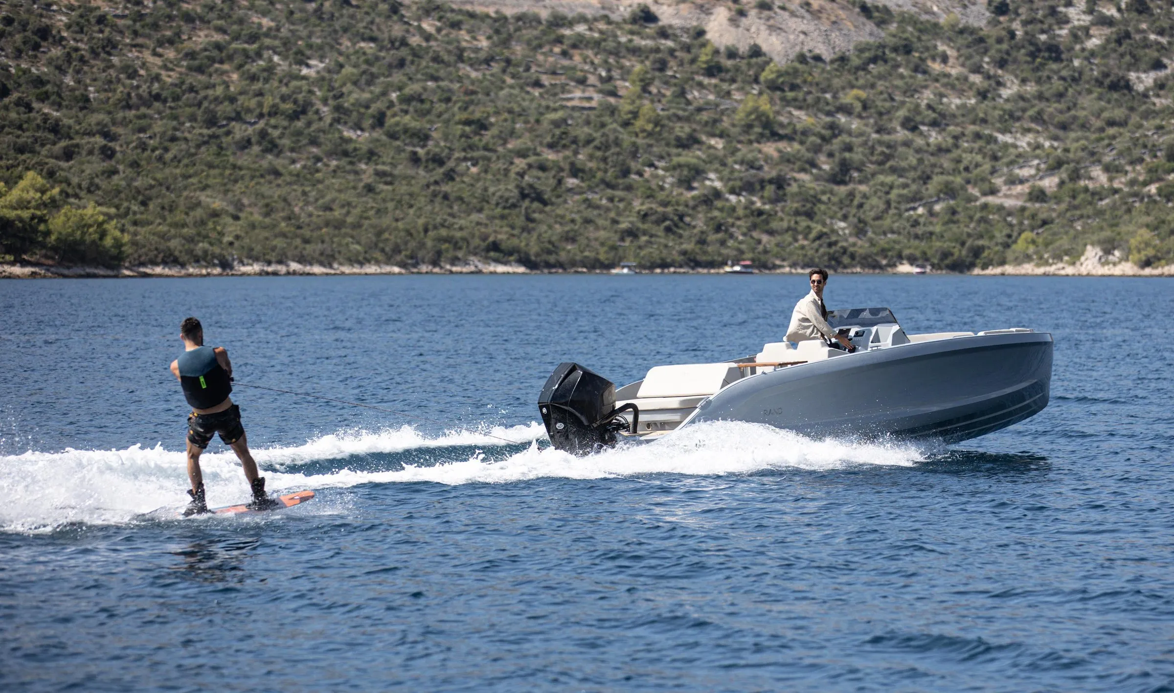 Wakeboarding behind Source 23